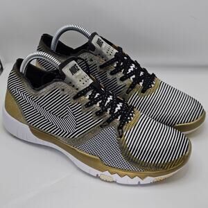 Nike Free Trainer 3.0 Super Bowl 50 Mens 7 Shoes Black Gold Athletic Gym